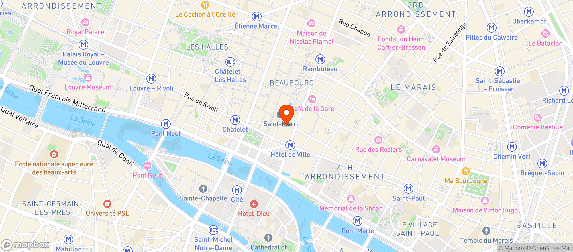 Map showing Franprix
