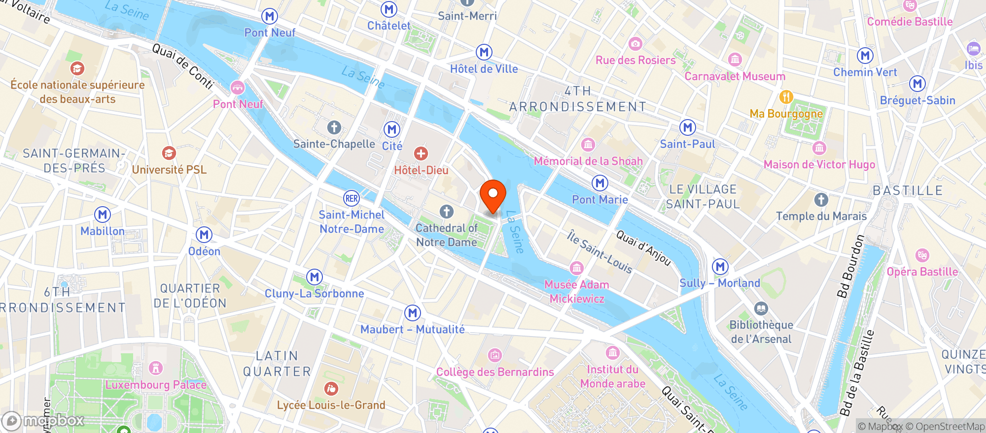 Map showing L'esmeralda