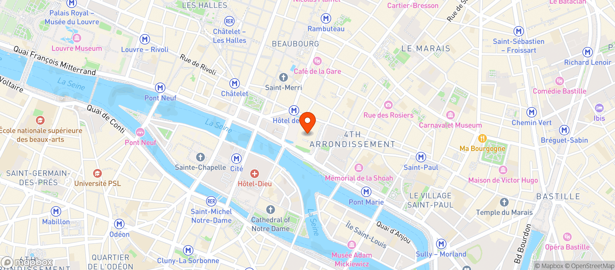 Map showing Hôtel De Ville De Paris (hôtel De Ville De Paris)