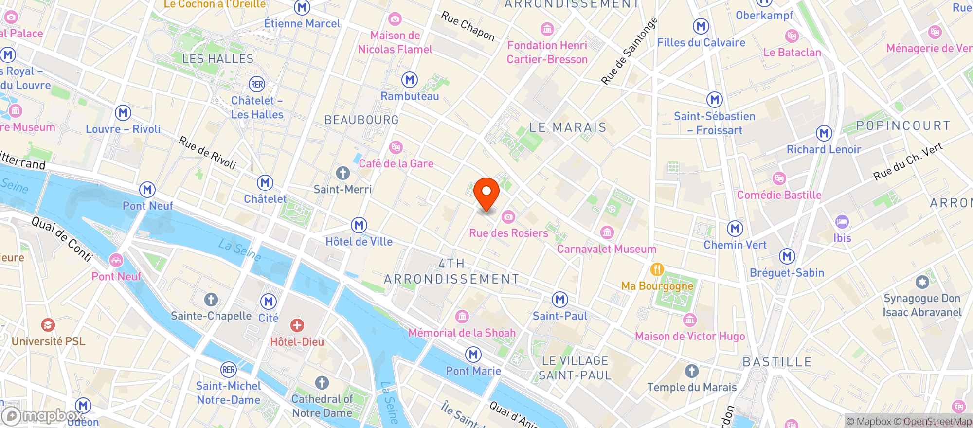 Map showing Paris New York