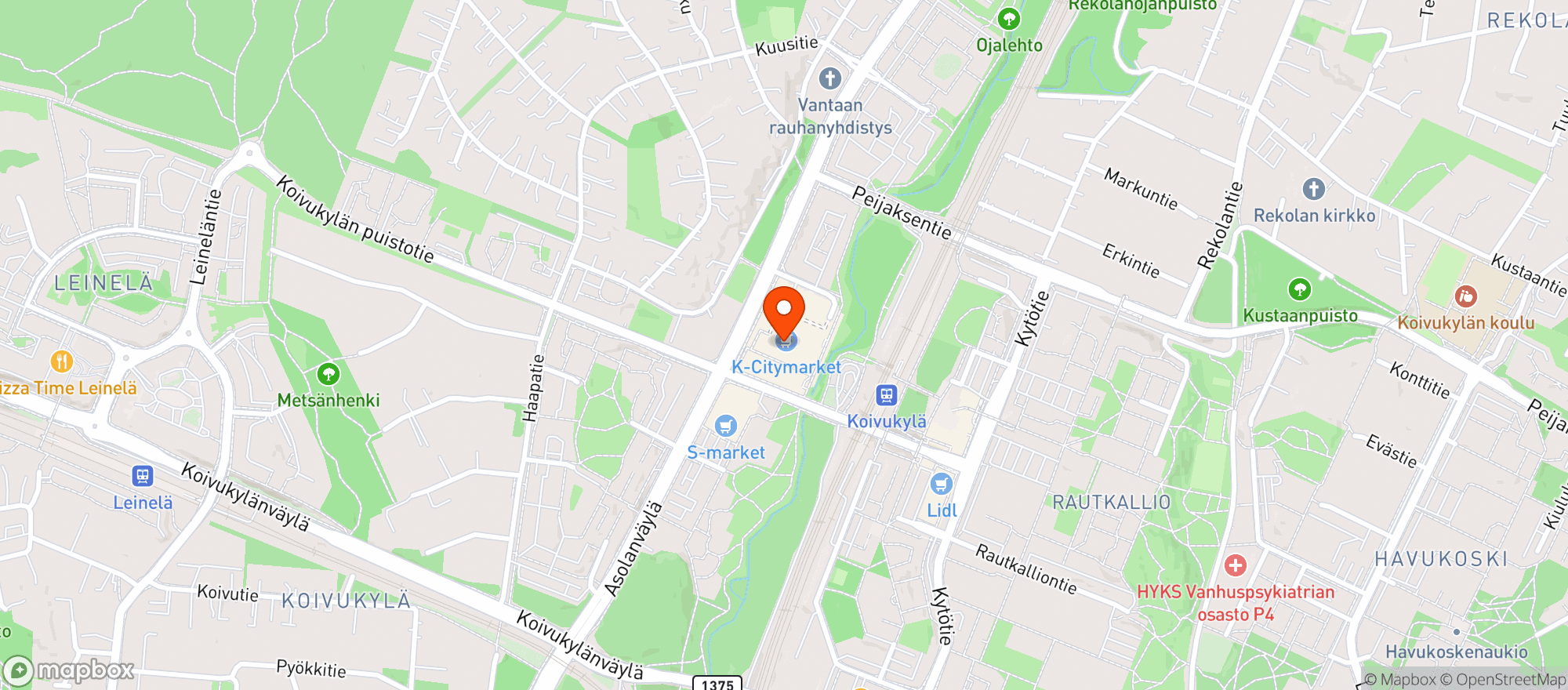 Map showing K-Citymarket