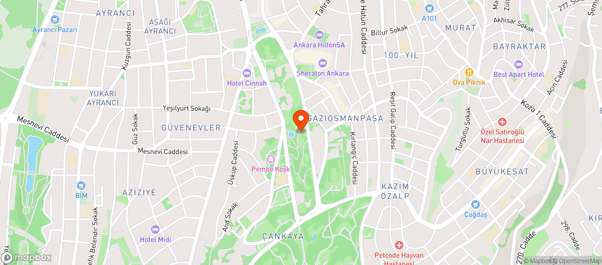 Map showing Seğmenler Parkı