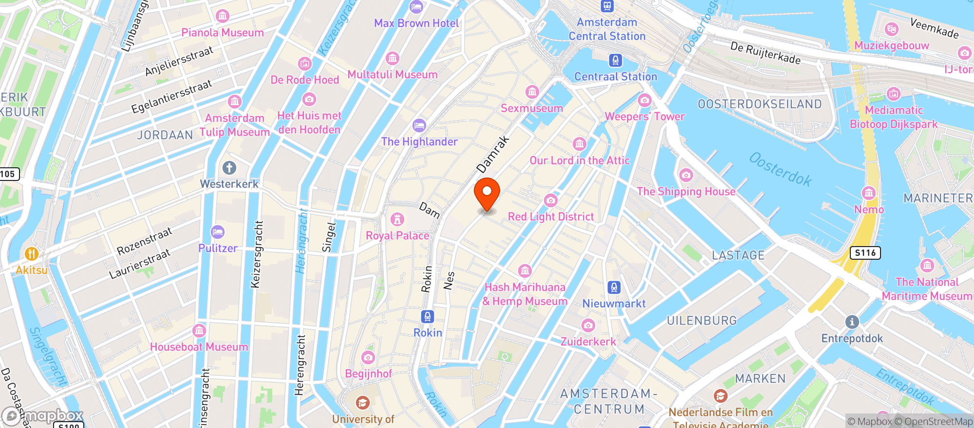 Map showing Dirk van den Broek