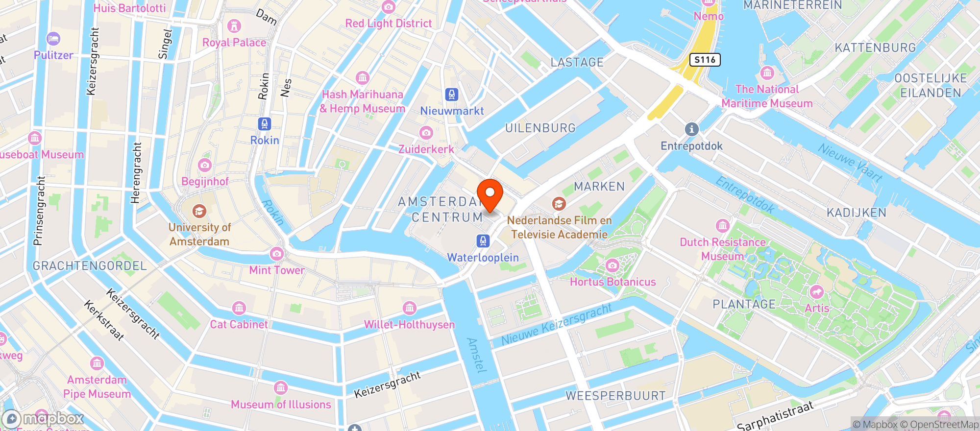 Map showing Lunchcafe Waterloo