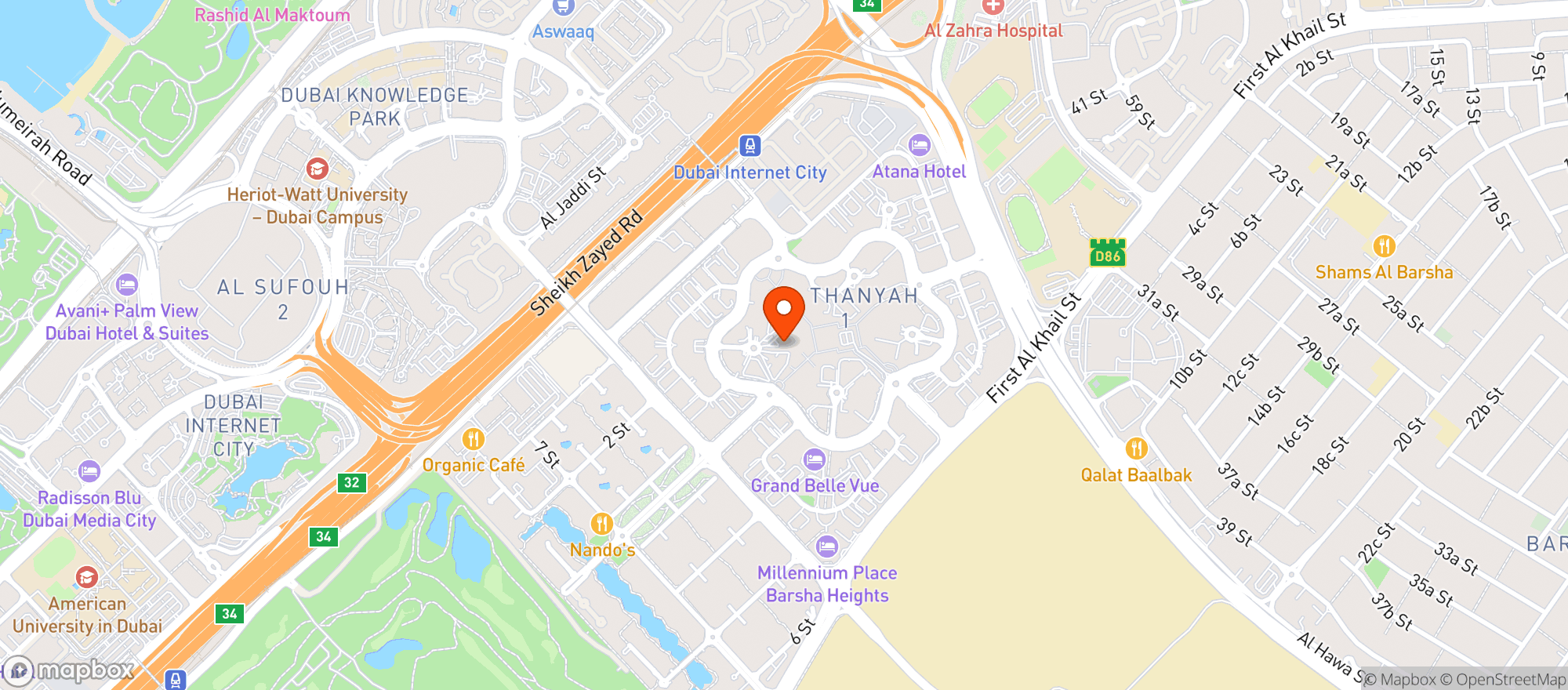 Map showing Tryp By Wyndham Dubai