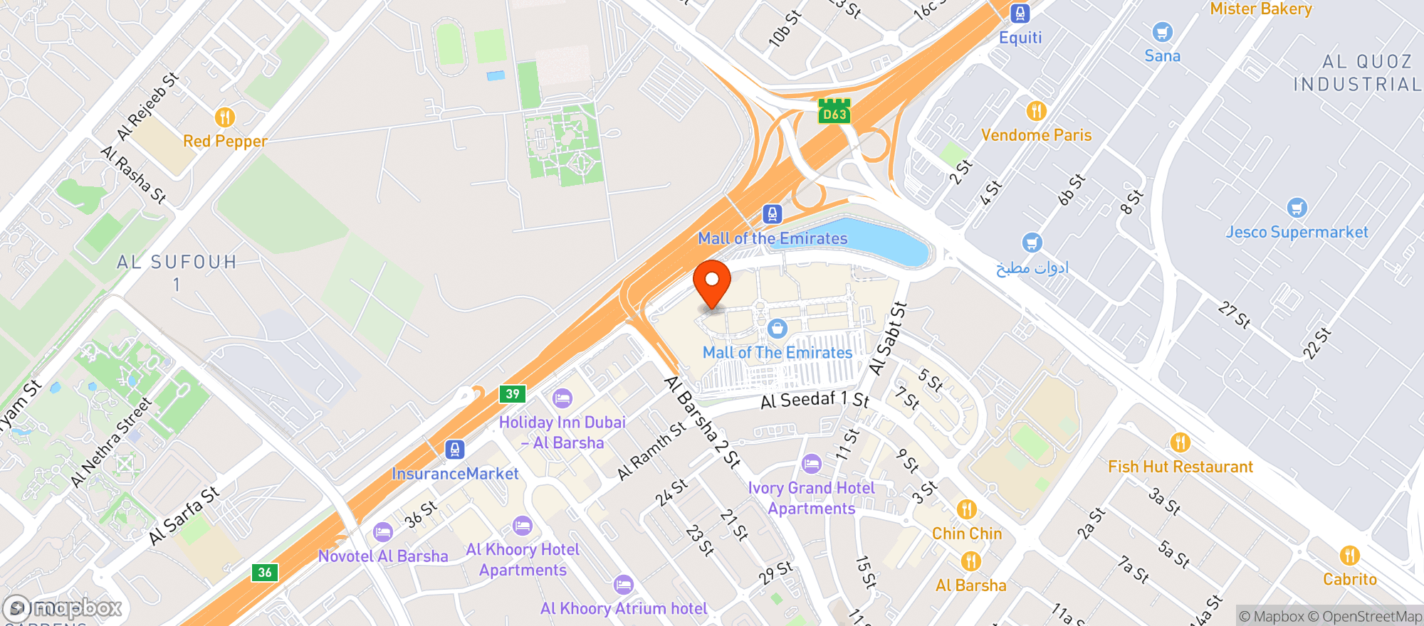 Map showing The Butcher Shop & Grill