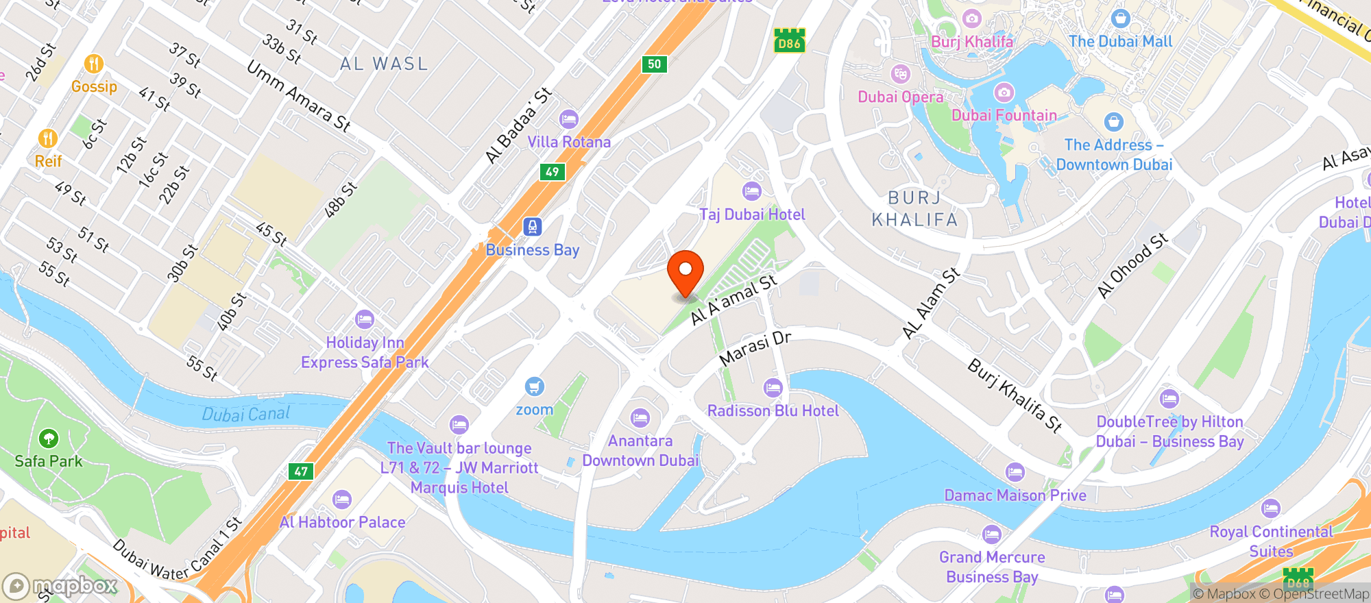 Map showing Tangerine Restaurant