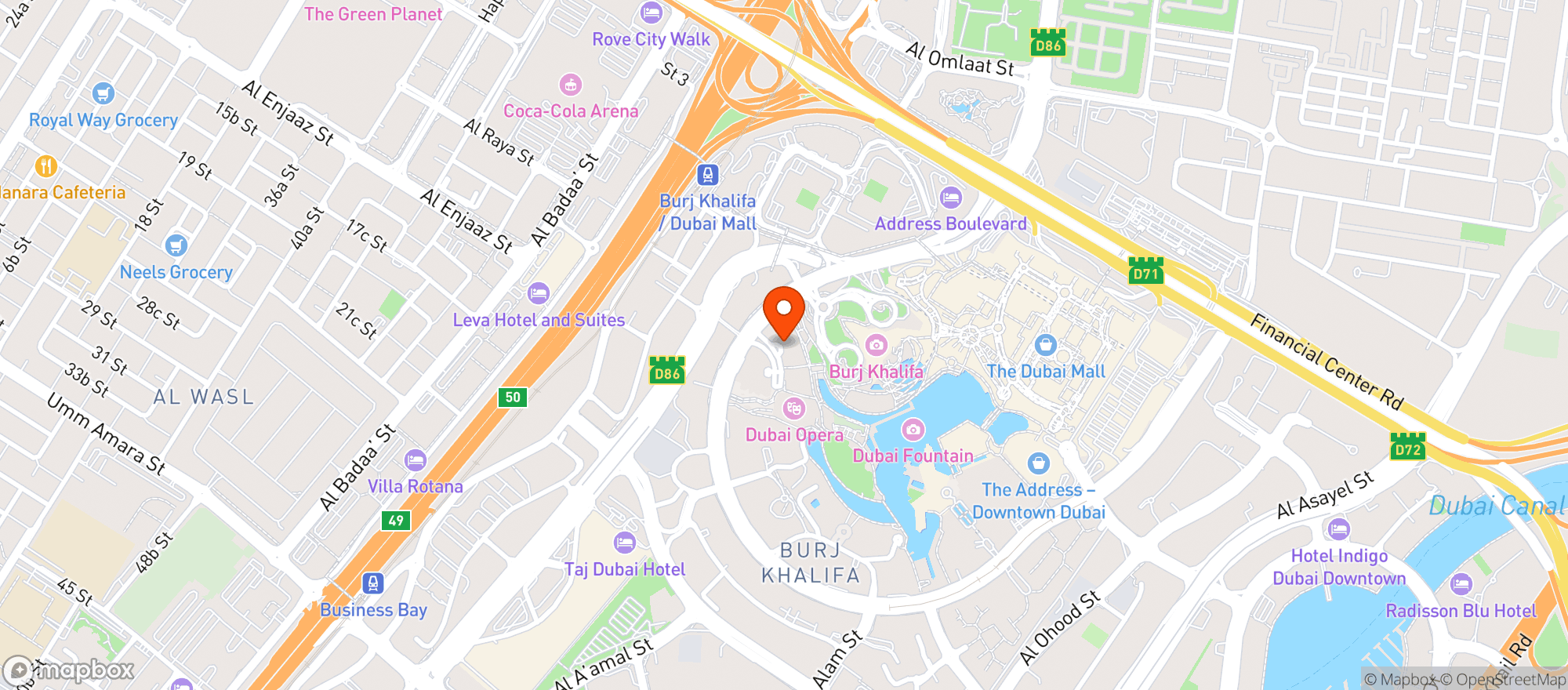 Map showing The Venue