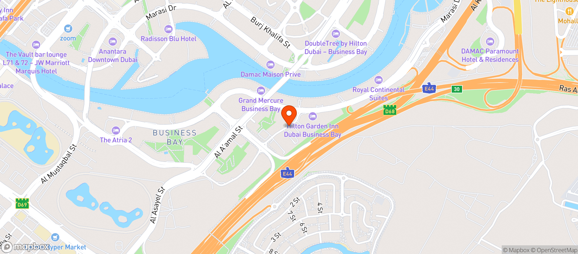 Map showing Naughty Pizza