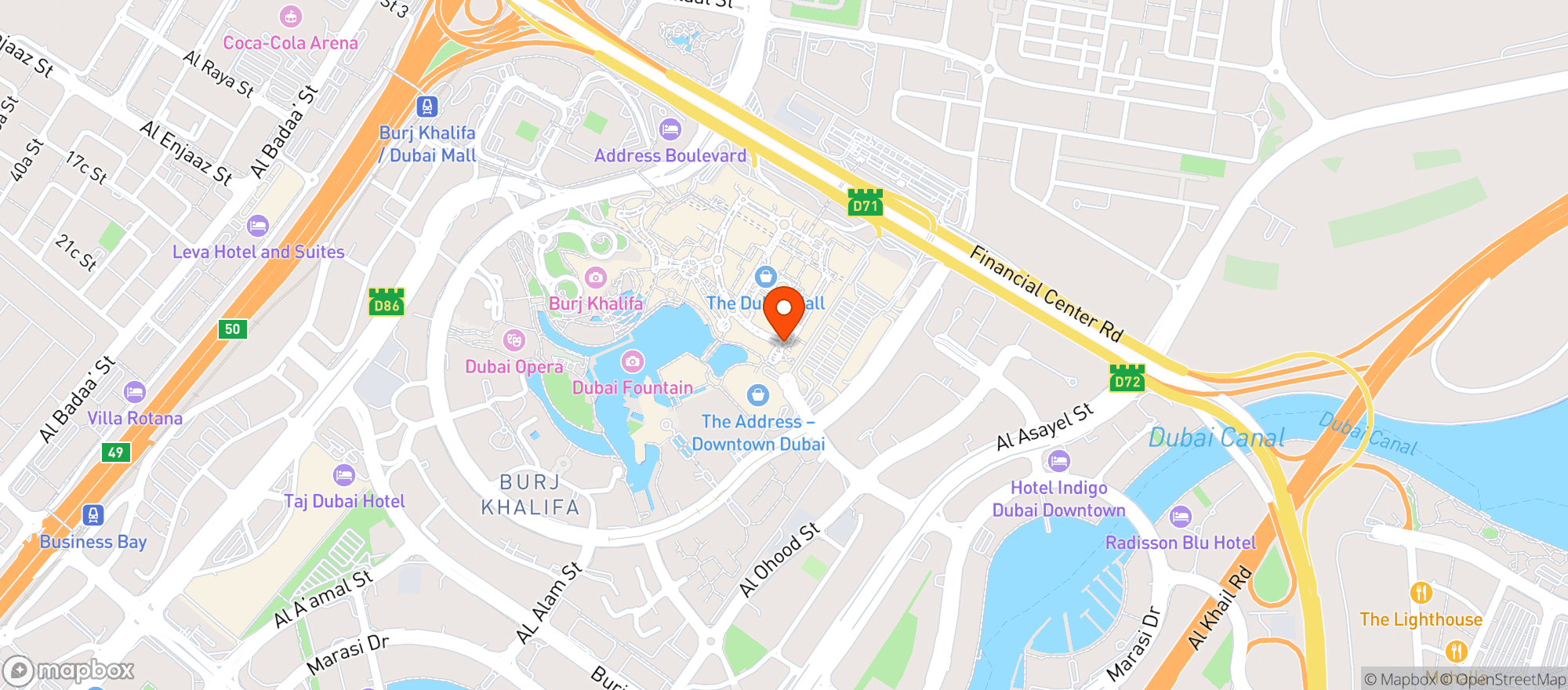 Map showing Yo! Sushi