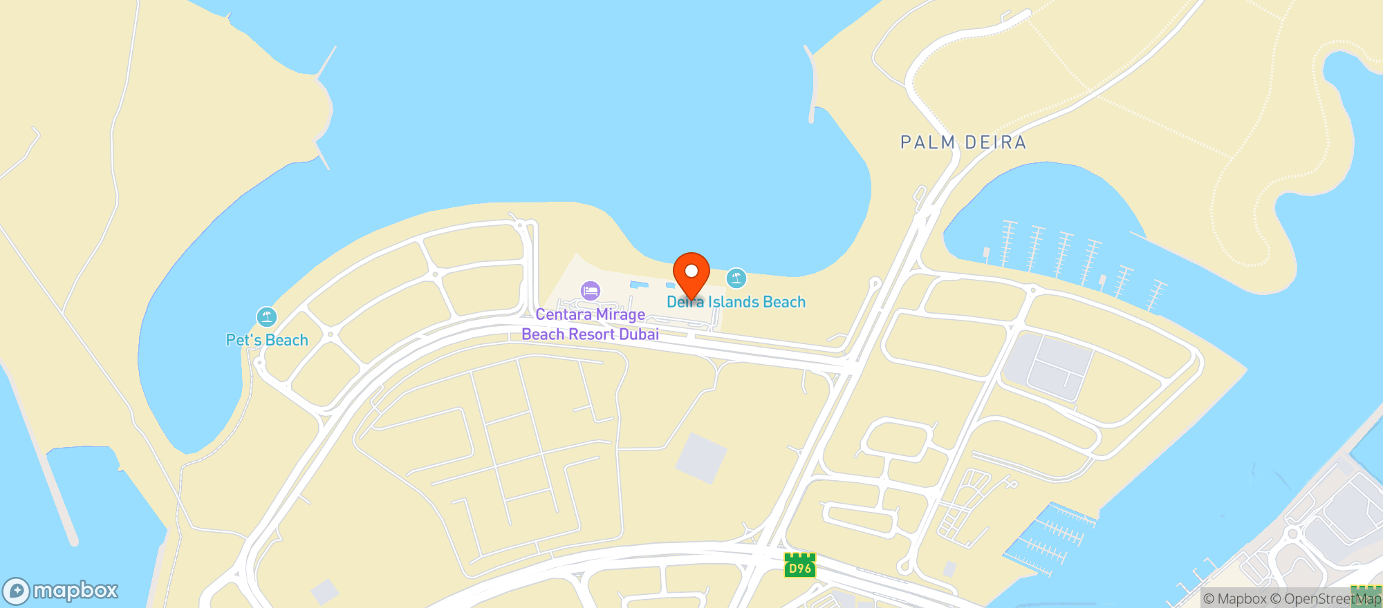 Map showing Hotel Riu Dubai