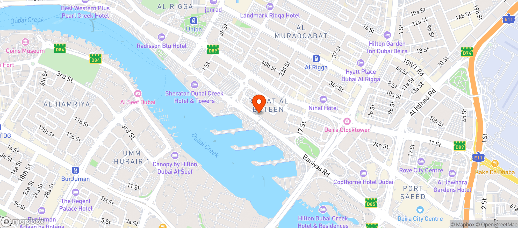 Map showing Al Bandar Arjaan By Rotana