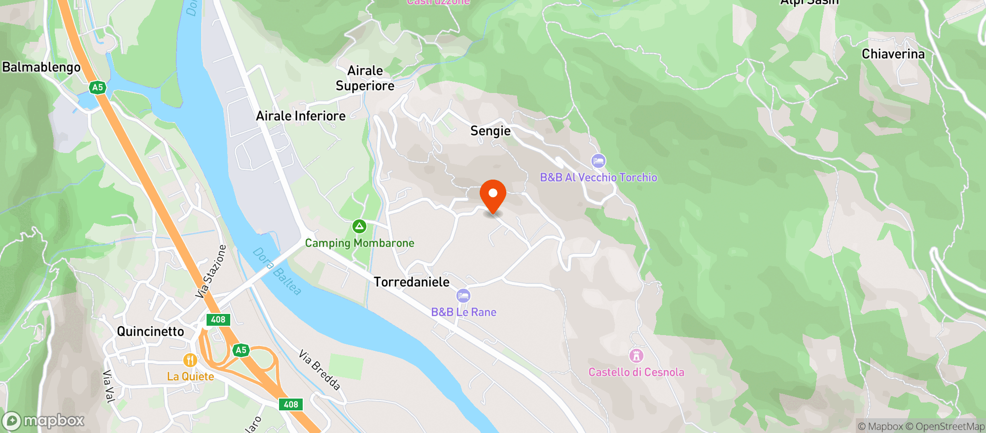 Map showing Camping Mombarone