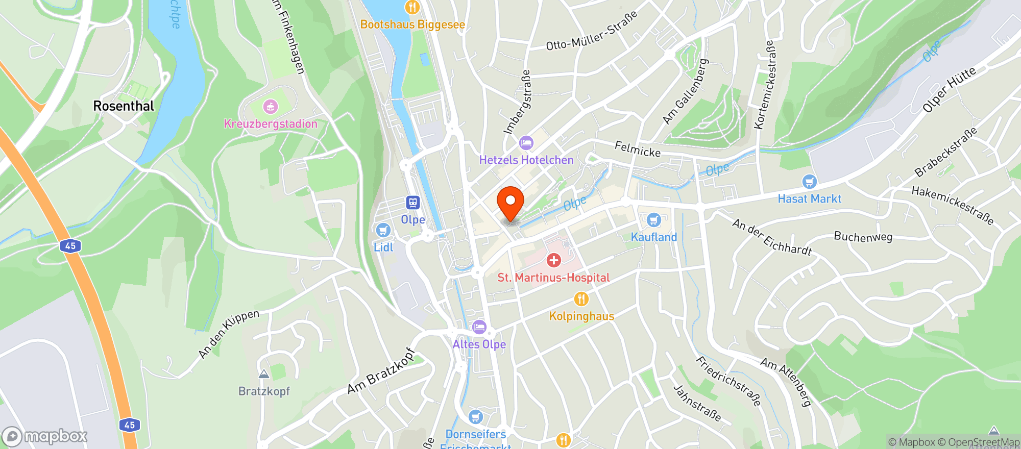 Map showing Kurkölner Platz