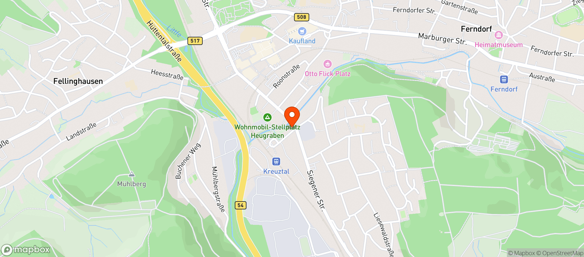 Map showing Pizzeria Calabria