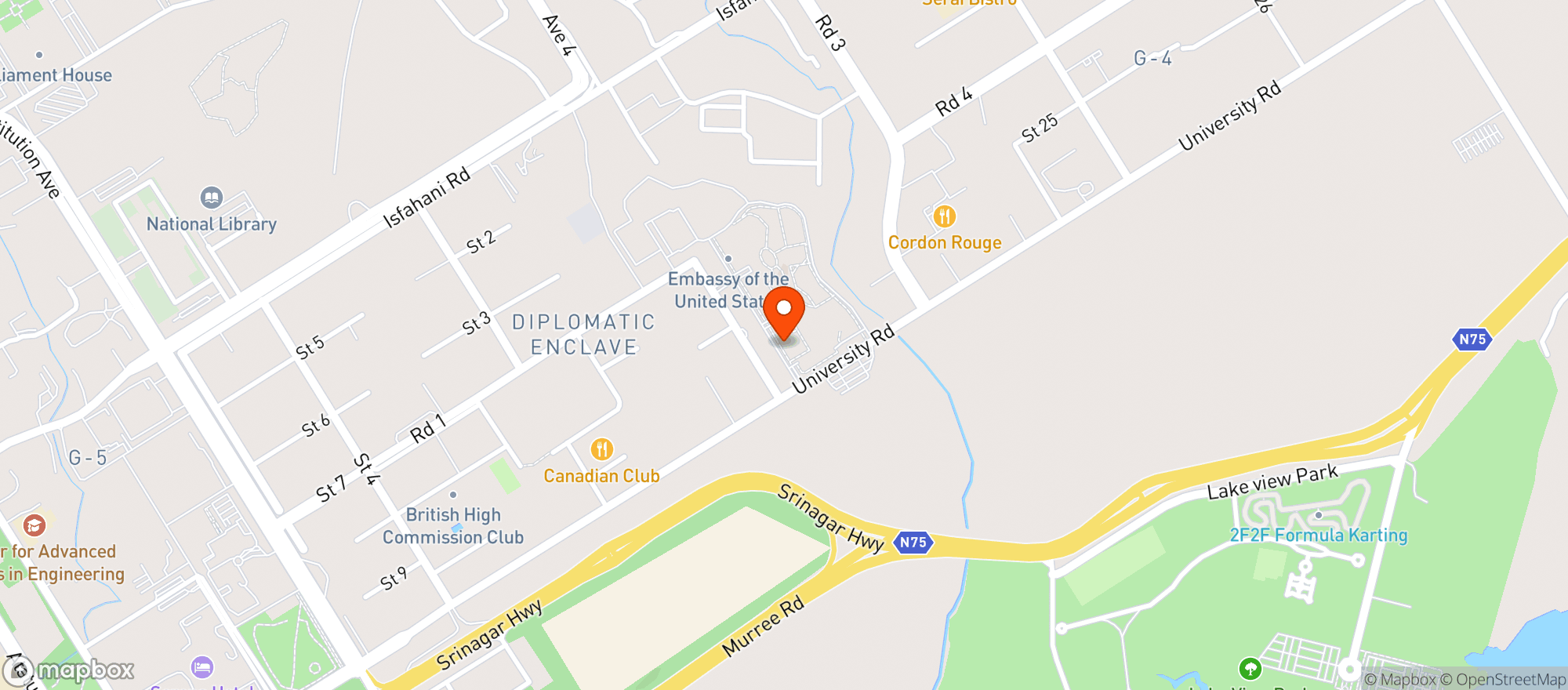 Map showing A Club