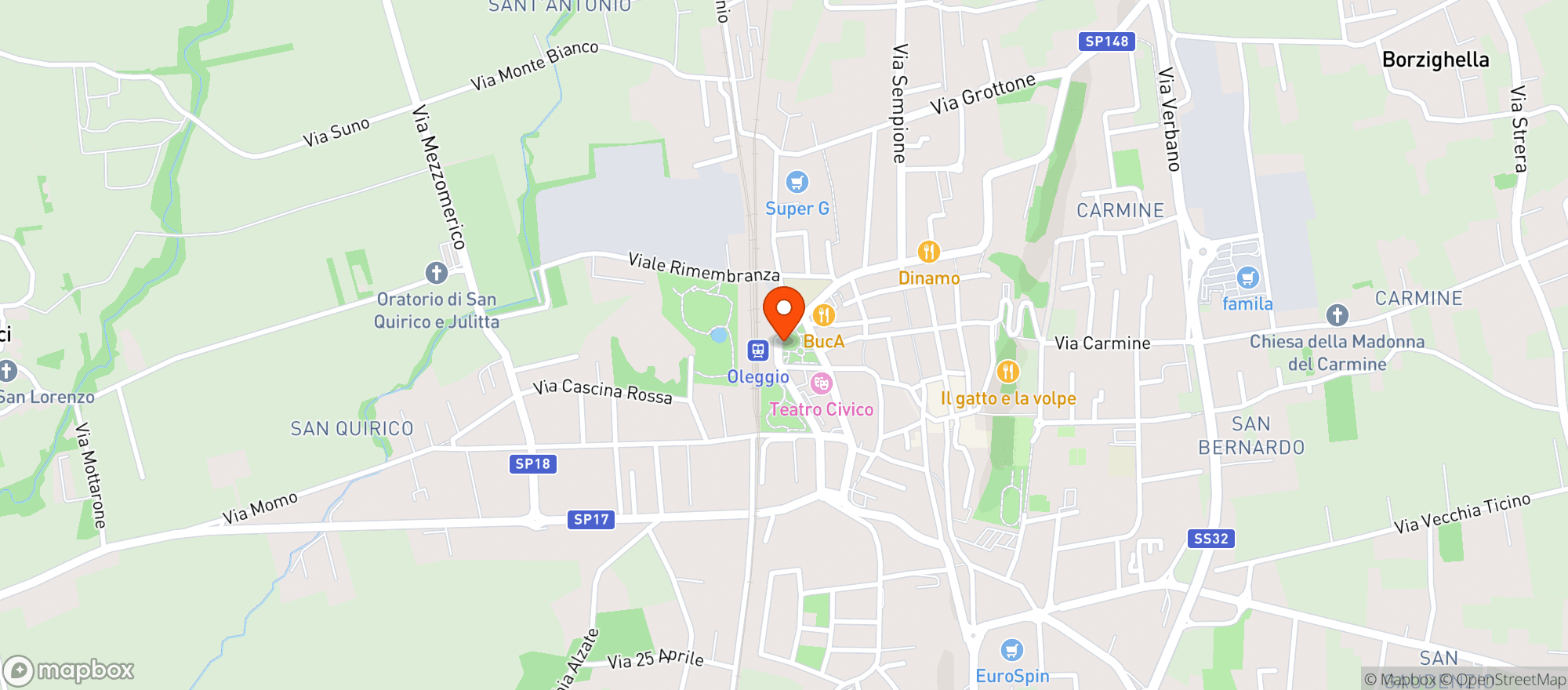 Map showing Bistrot Ai Giardini